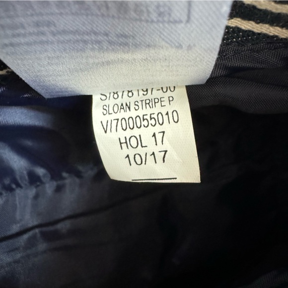 Banana Republic pants women 2 cotton blend slim ankle pin striped pants blue - Picture 10 of 13